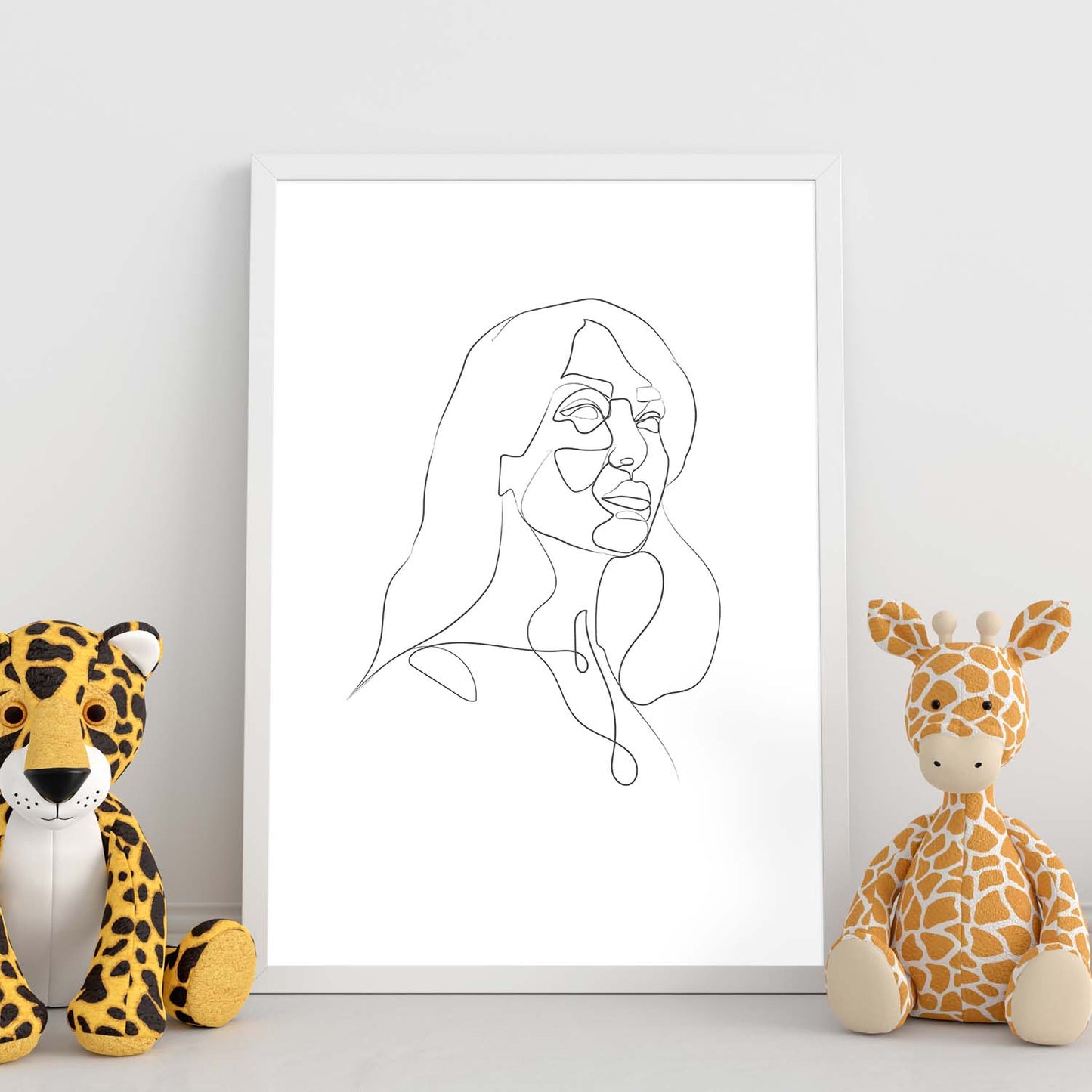 Posters de dibujos y bocetos a una linea. Lámina nordica de Rostro mujer 13.-Artwork-Nacnic-Nacnic Estudio SL