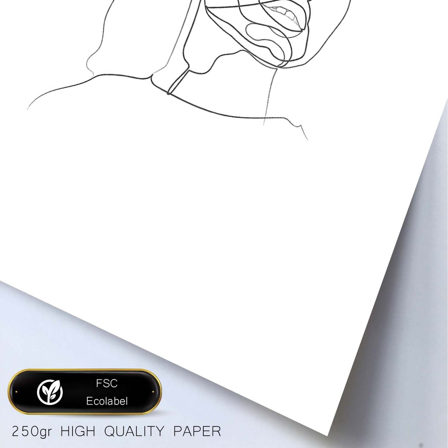 Posters de dibujos y bocetos a una linea. Lámina nordica de Rostro mujer 18.-Artwork-Nacnic-Nacnic Estudio SL