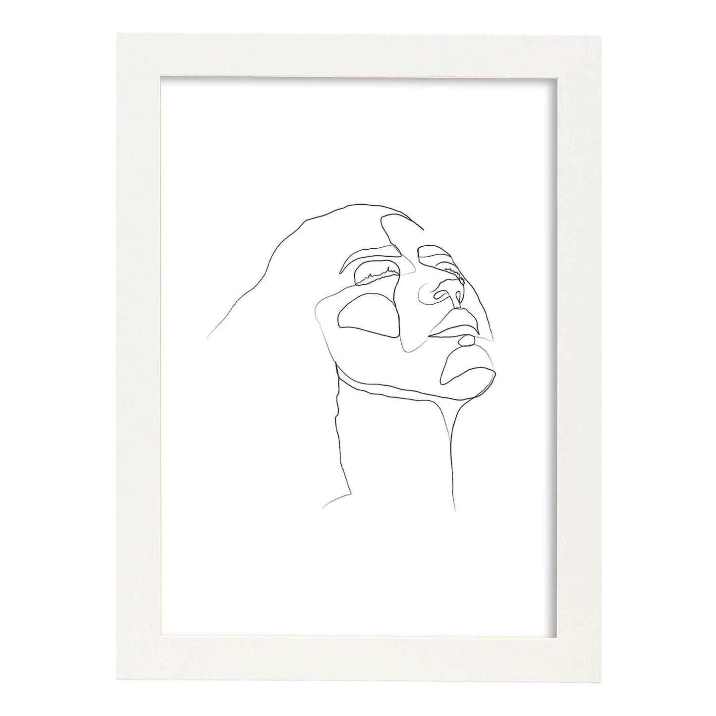 Posters de dibujos y bocetos a una linea. Lámina nordica de Rostro mujer 3.-Artwork-Nacnic-A3-Marco Blanco-Nacnic Estudio SL