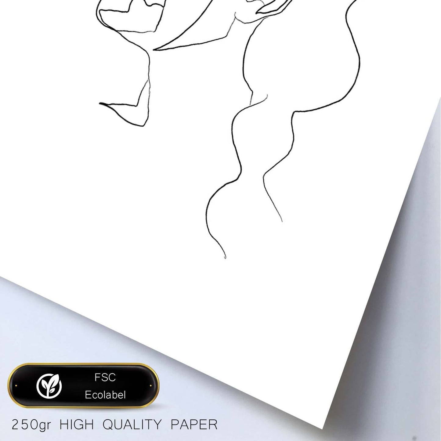 Posters de dibujos y bocetos a una linea. Lámina nordica de Rostro mujer 4.-Artwork-Nacnic-Nacnic Estudio SL