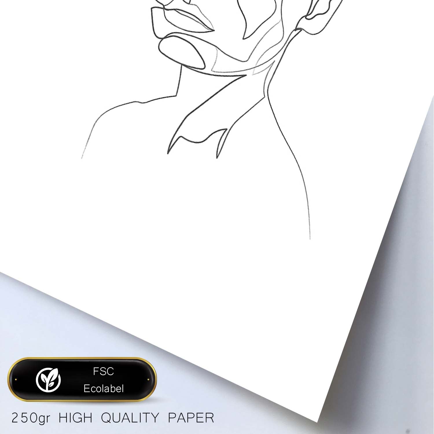 Posters de dibujos y bocetos a una linea. Lámina nordica de Rostro mujer 6.-Artwork-Nacnic-Nacnic Estudio SL