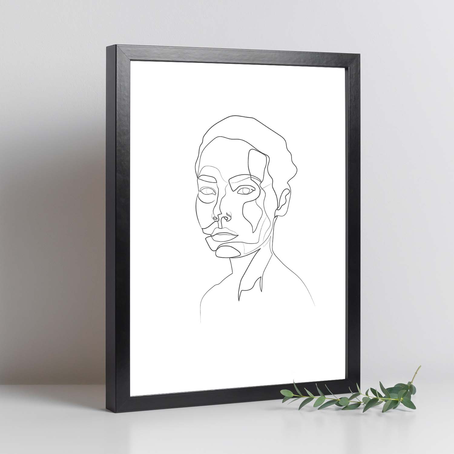 Posters de dibujos y bocetos a una linea. Lámina nordica de Rostro mujer 6.-Artwork-Nacnic-Nacnic Estudio SL