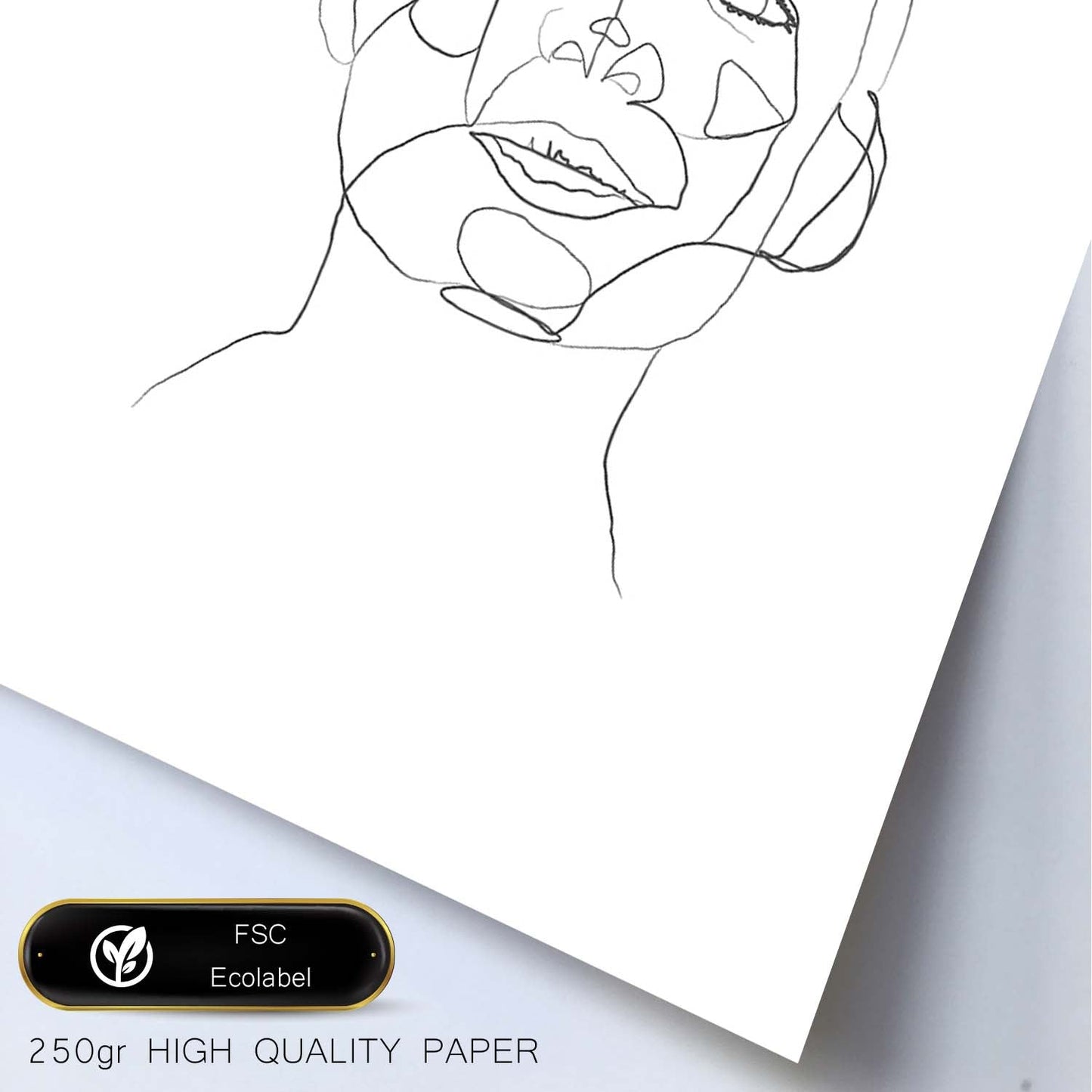 Posters de dibujos y bocetos a una linea. Lámina nordica de Rostro mujer 7.-Artwork-Nacnic-Nacnic Estudio SL