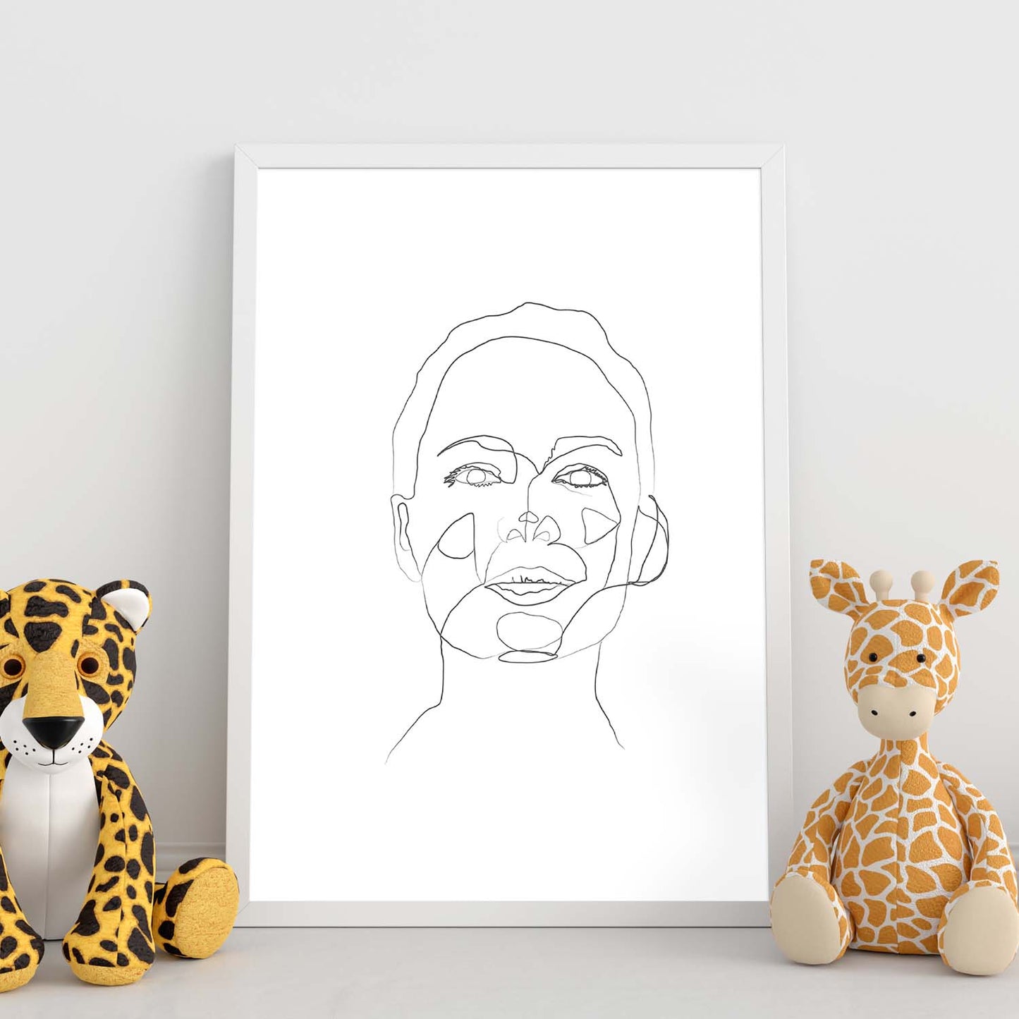 Posters de dibujos y bocetos a una linea. Lámina nordica de Rostro mujer 7.-Artwork-Nacnic-Nacnic Estudio SL