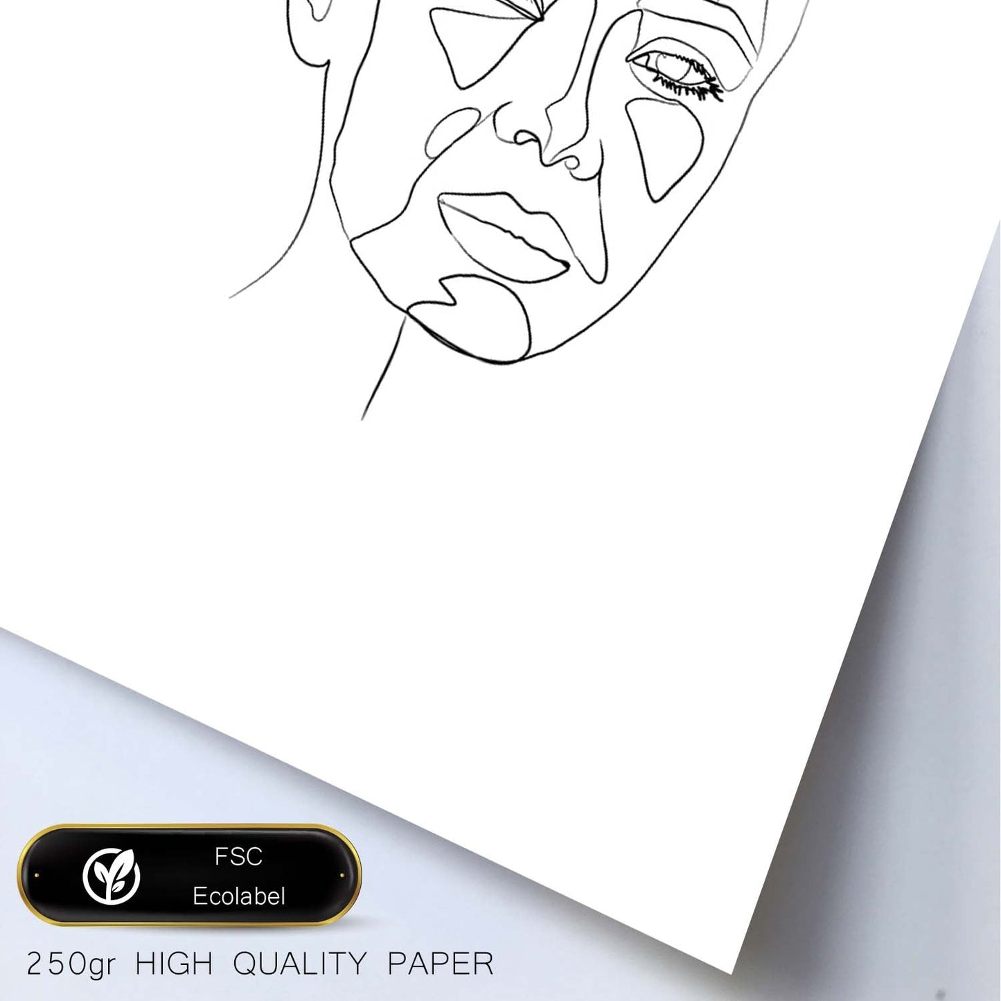 Posters de dibujos y bocetos a una linea. Lámina nordica de Rostro mujer 8.-Artwork-Nacnic-Nacnic Estudio SL