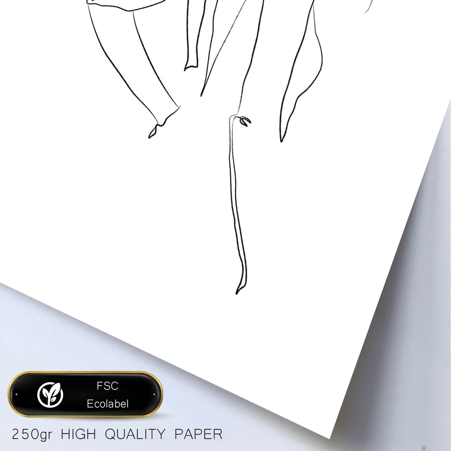 Posters de dibujos y bocetos a una linea. Lámina nordica de Rostro mujer y espalda.-Artwork-Nacnic-Nacnic Estudio SL