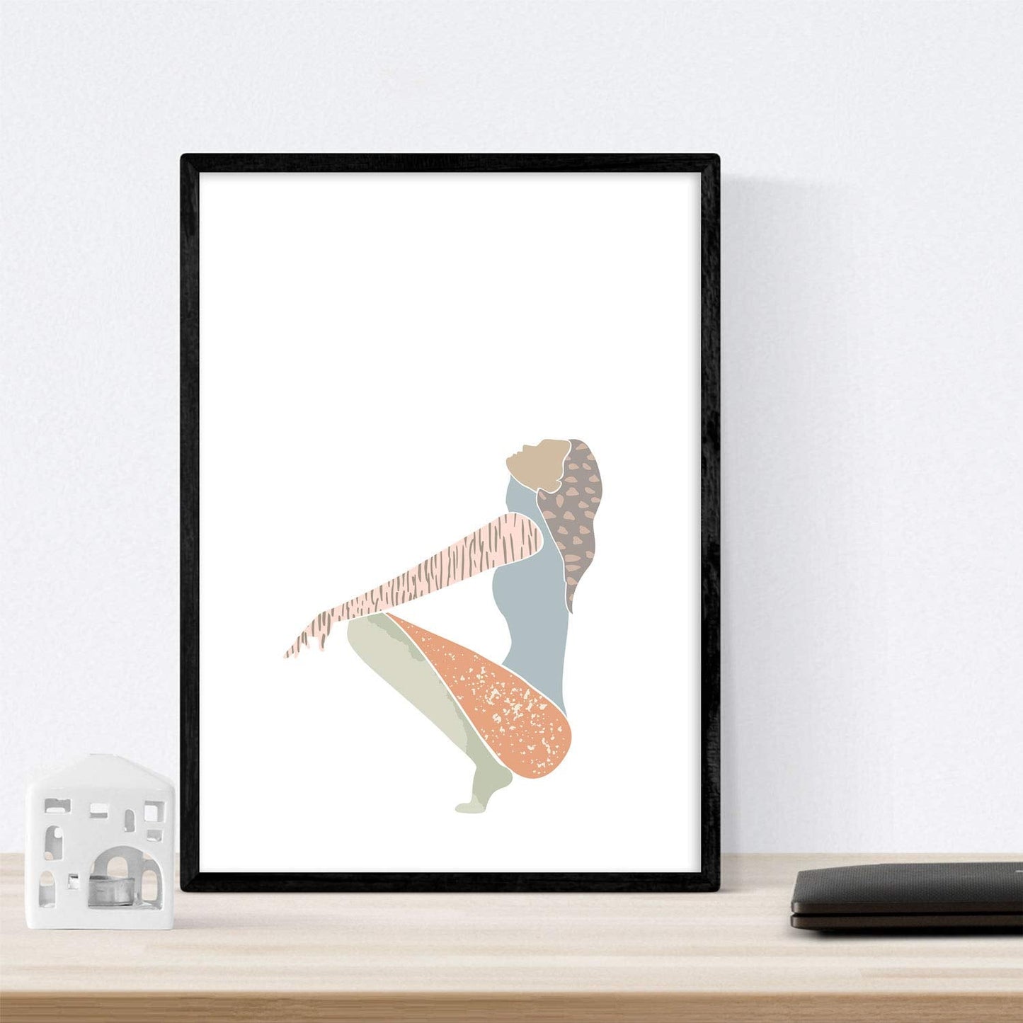 Posters de figuras femeninas tonos pastel y estilo nordico. Mujeres posando. Boceto ilustracion mujer.-Artwork-Nacnic-Nacnic Estudio SL