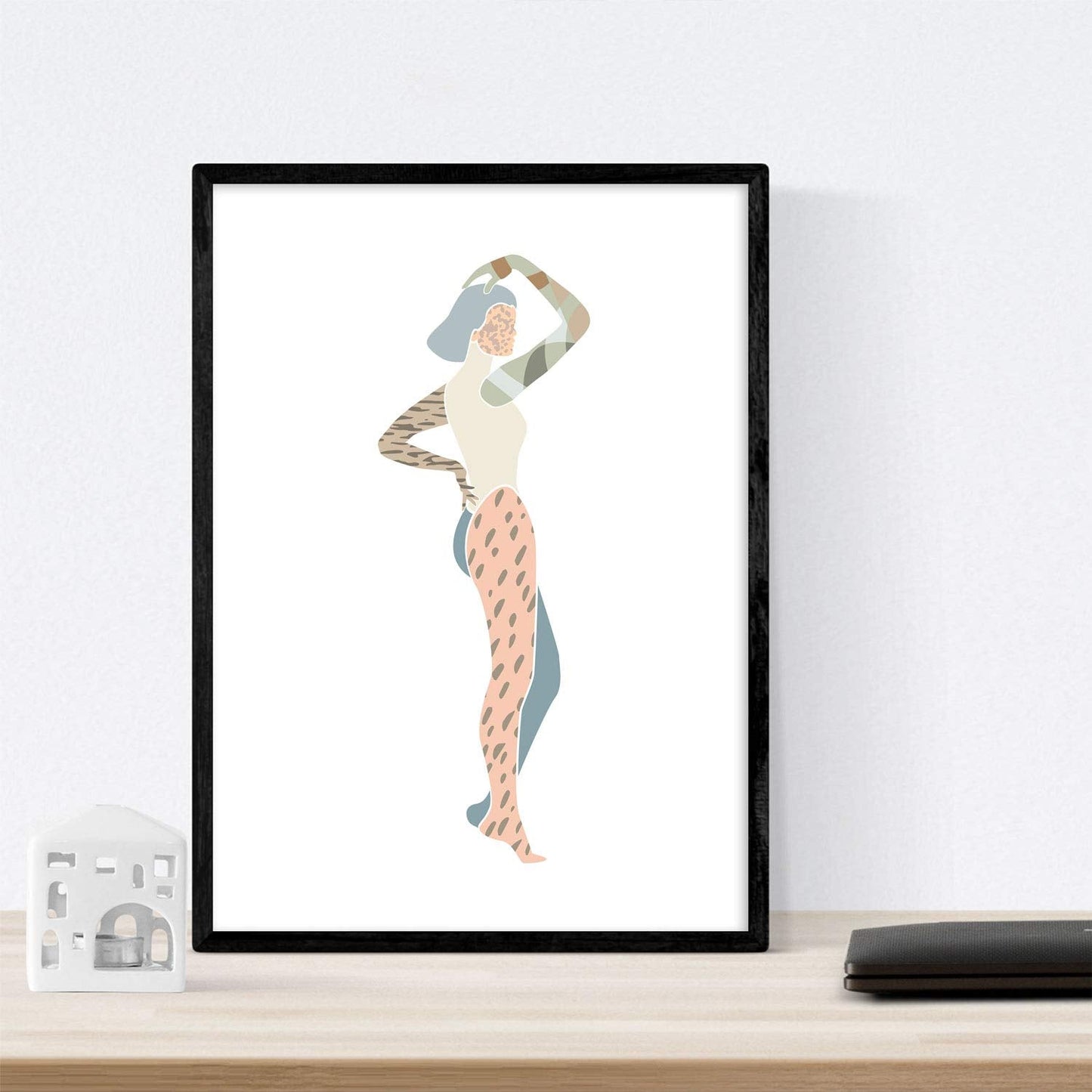 Posters de figuras femeninas tonos pastel y estilo nordico. Mujeres posando. Boceto ilustracion mujer.-Artwork-Nacnic-Nacnic Estudio SL