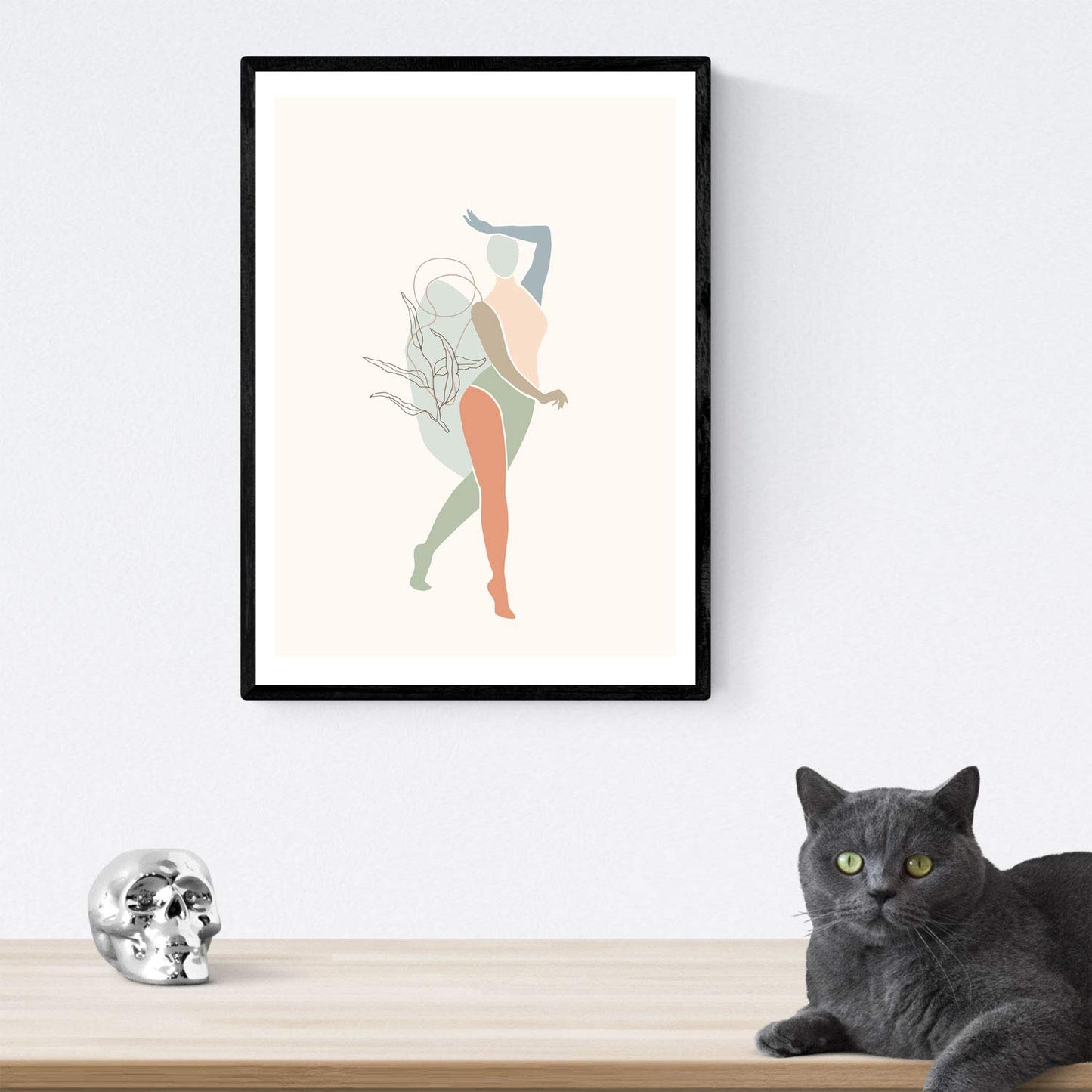 Posters de figuras femeninas tonos pastel. Mujeres posando. Boceto ilustracion mujer.-Artwork-Nacnic-Nacnic Estudio SL