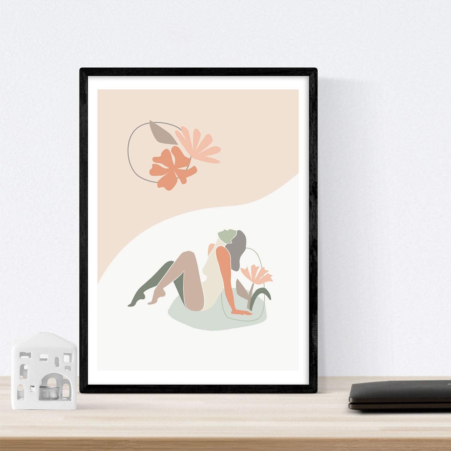 Posters de figuras femeninas tonos pastel. Mujeres posando. Boceto ilustracion mujer.-Artwork-Nacnic-Nacnic Estudio SL