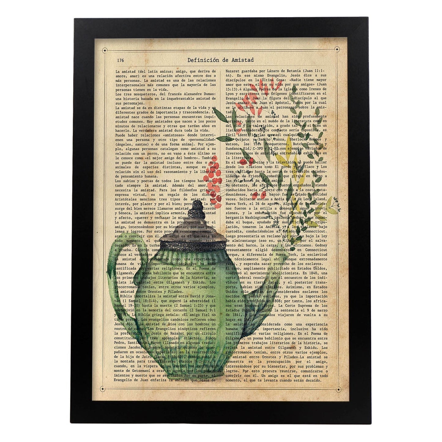 Posters de frutas con texto. Lámina La Hora del Té con imágenes de alimentación saludable con definiciones.-Artwork-Nacnic-A3-Marco Negro-Nacnic Estudio SL
