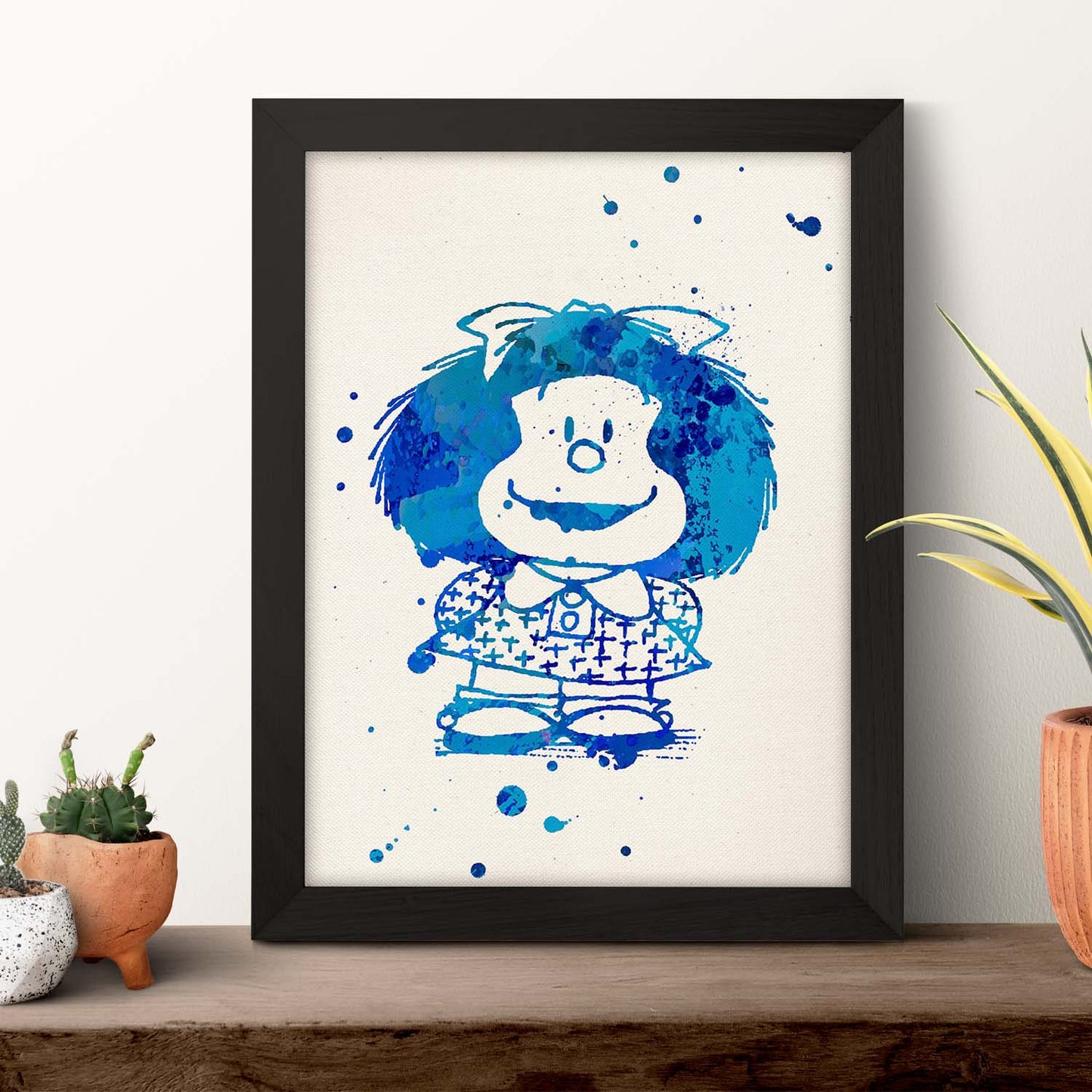 Posters de Mafalda azul. Posters de Mafalda a color para niños, diseños del ilustrador Quino.-Artwork-Nacnic-Nacnic Estudio SL