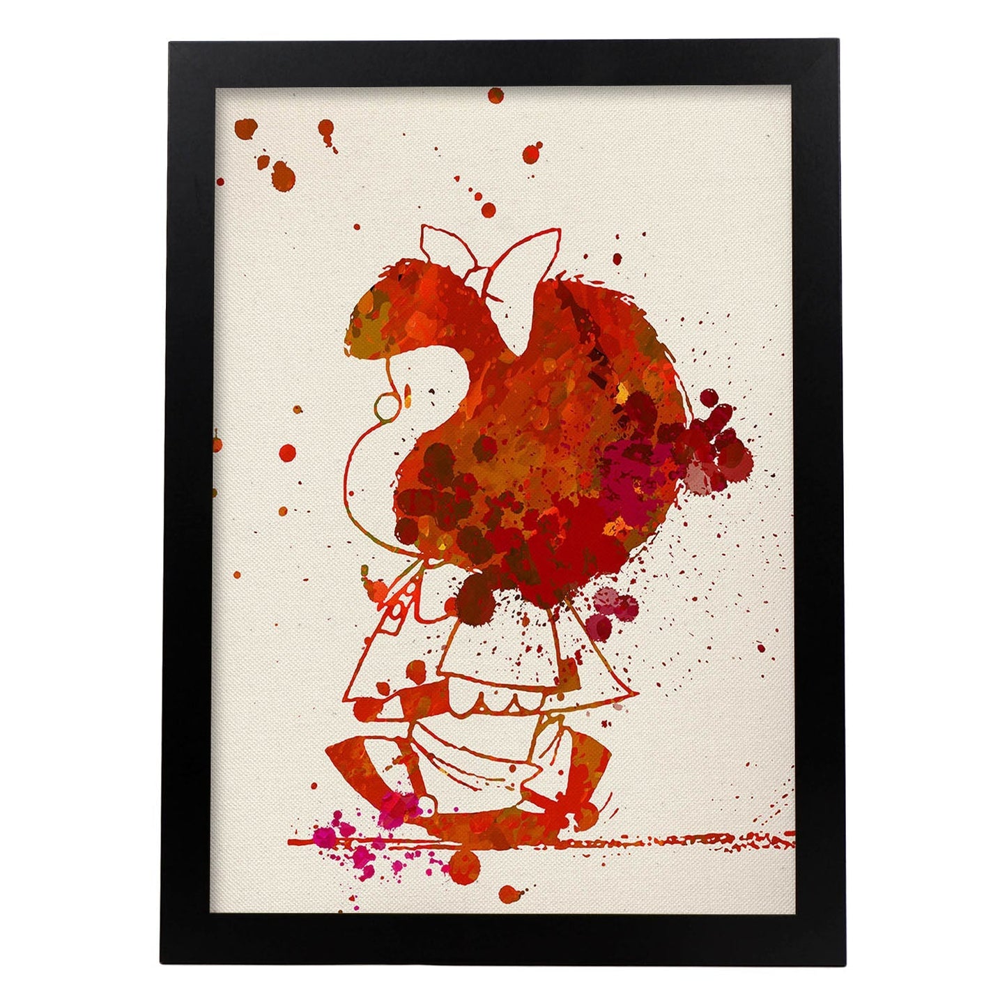 Posters de Mafalda roja. Posters de Mafalda a color para niños, diseños del ilustrador Quino.-Artwork-Nacnic-A3-Marco Negro-Nacnic Estudio SL