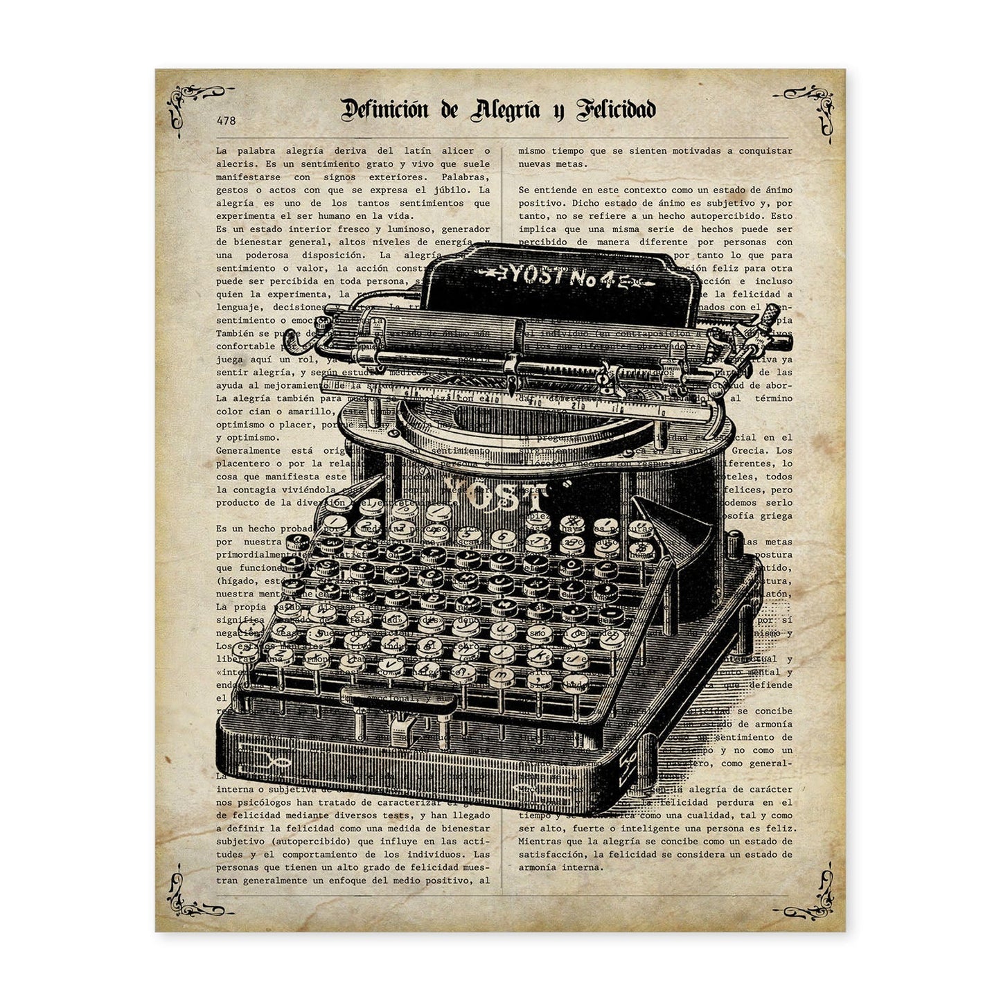 Posters de objetos vintage. Lámina Expresión Vintage con imágenes de objetos e instrumentos vintage, con definiciones en español.-Artwork-Nacnic-A4-Sin marco-Nacnic Estudio SL