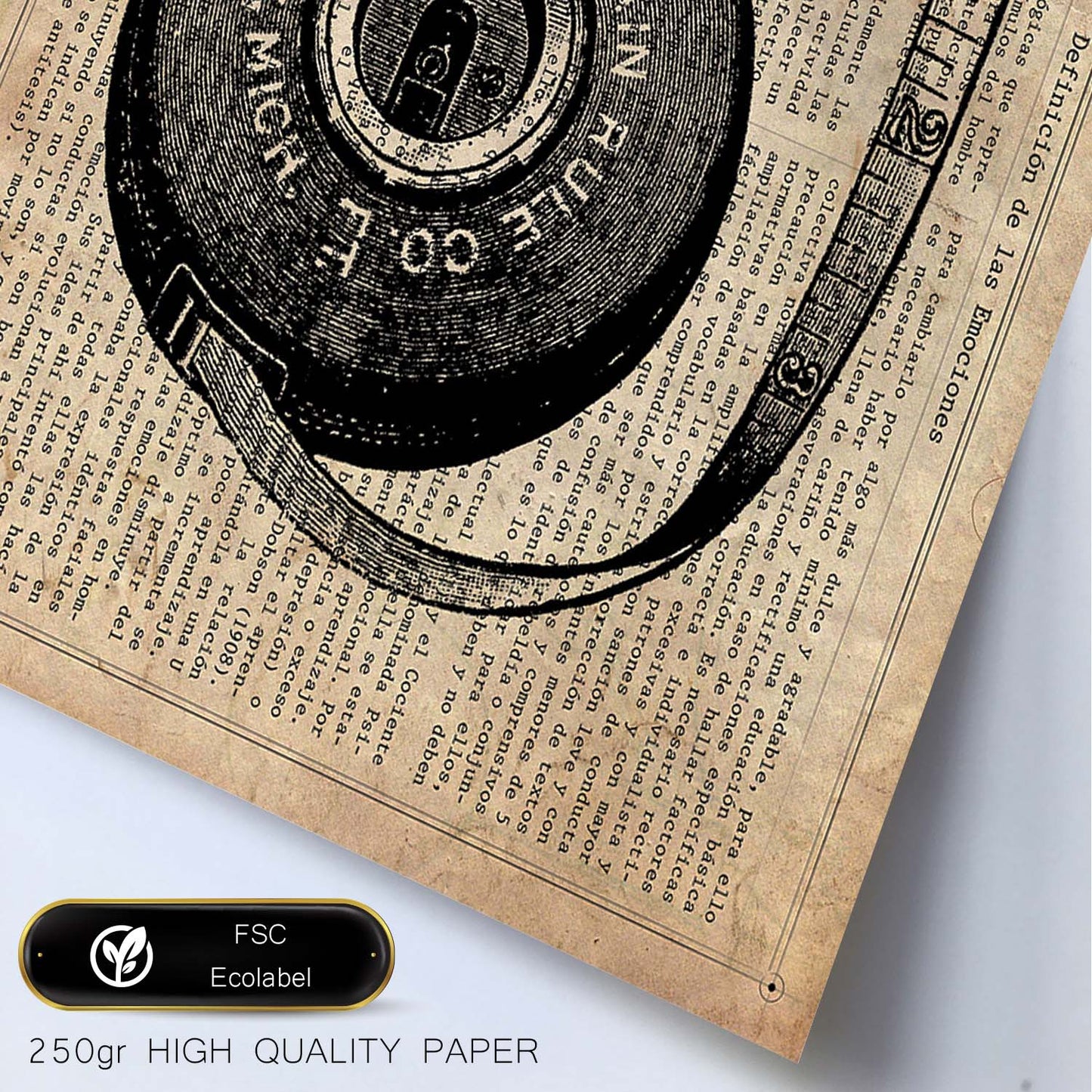 Posters de objetos vintage. Lámina Metro Vintage con imágenes de objetos e instrumentos vintage, con definiciones en español.-Artwork-Nacnic-Nacnic Estudio SL