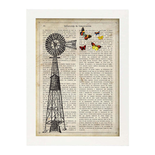 Posters de objetos vintage. Lámina Veletta Moulinetta con imágenes de objetos e instrumentos vintage, con definiciones en español.-Artwork-Nacnic-A4-Marco Blanco-Nacnic Estudio SL