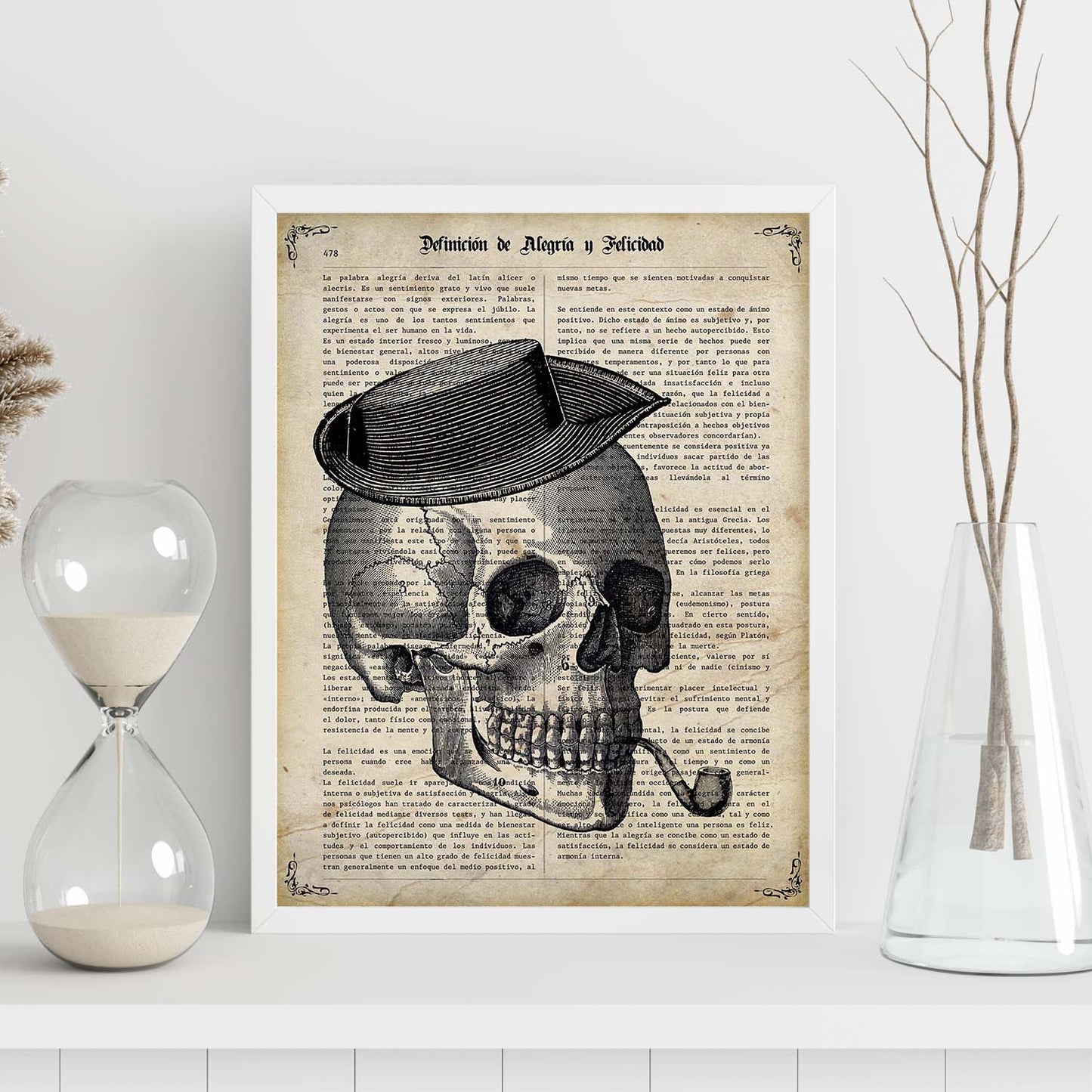 Posters de objetos vintage. Lámina Vivir Mata con imágenes de objetos e instrumentos vintage, con definiciones en español.-Artwork-Nacnic-Nacnic Estudio SL