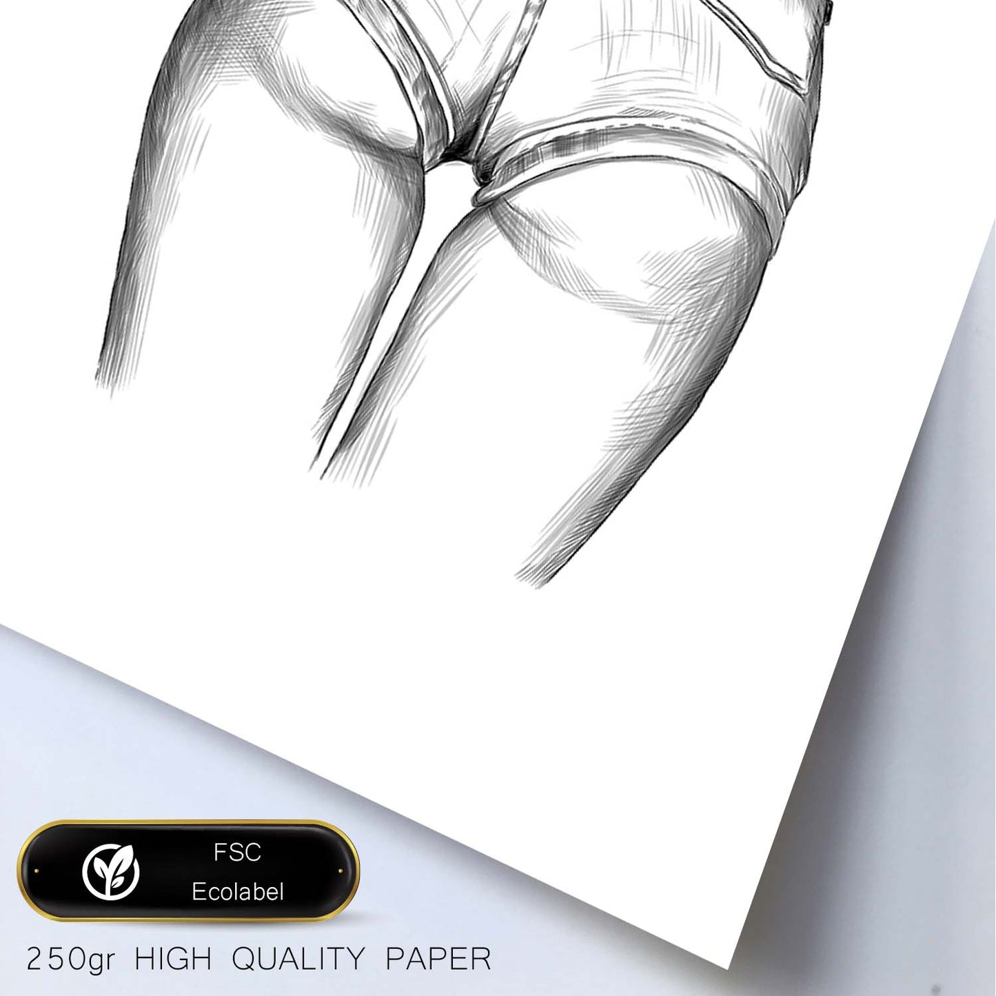 Posters eróticos. Lámina Culo con vaqueros dibujada con imágenes sensuales del cuerpo femenino.-Artwork-Nacnic-Nacnic Estudio SL