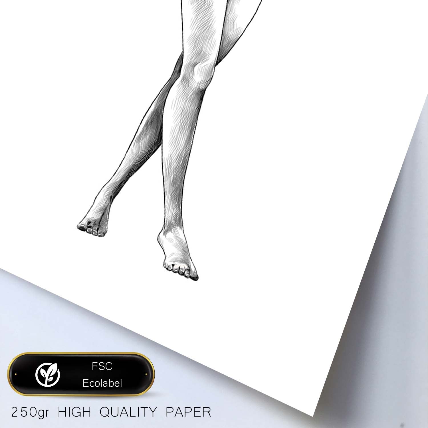 Posters eróticos. Lámina De pie 2 dibujada con imágenes sensuales del cuerpo femenino.-Artwork-Nacnic-Nacnic Estudio SL