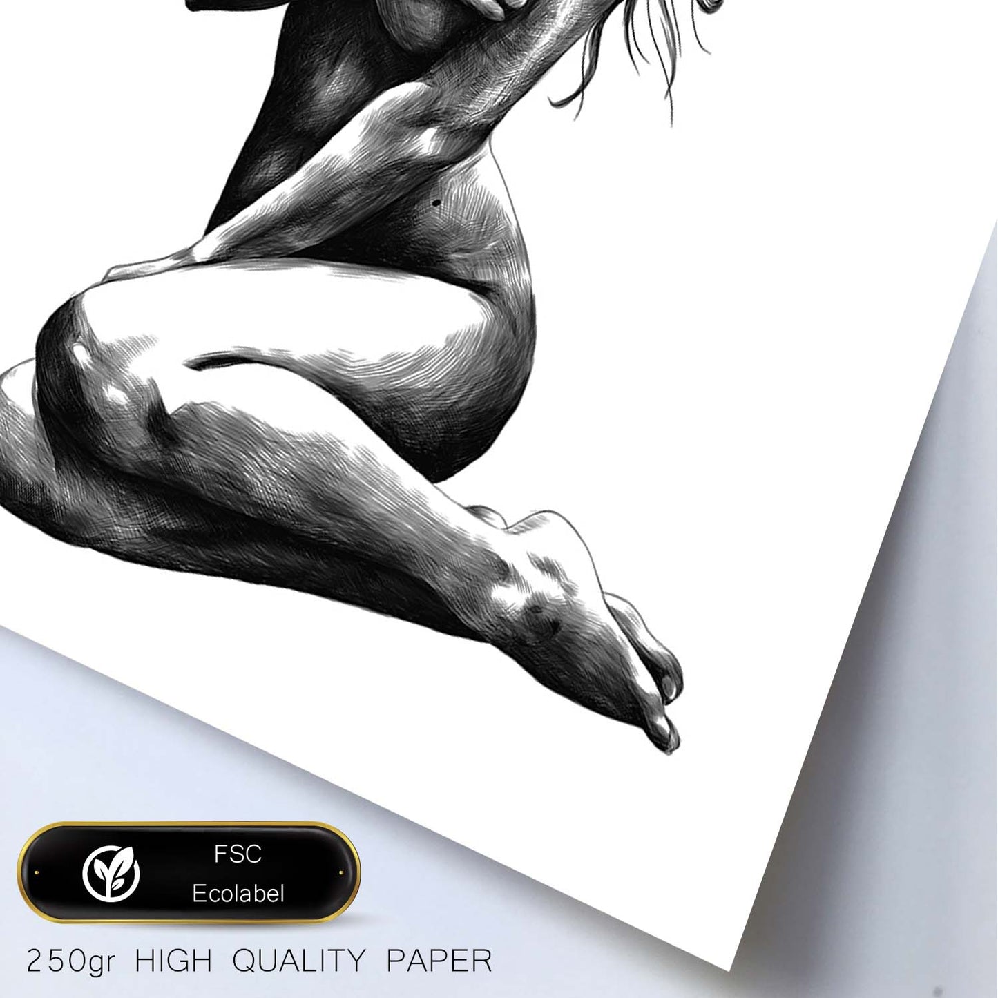 Posters eróticos. Lámina Lateral 3 dibujada con imágenes sensuales del cuerpo femenino.-Artwork-Nacnic-Nacnic Estudio SL
