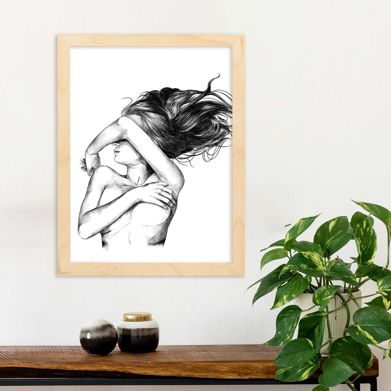 Posters eróticos. Lámina Lateral dibujada con imágenes sensuales del cuerpo femenino.-Artwork-Nacnic-Nacnic Estudio SL