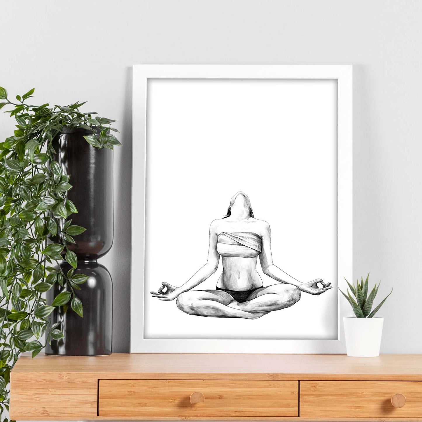 Posters eróticos. Lámina Meditación dibujada con imágenes sensuales del cuerpo femenino.-Artwork-Nacnic-Nacnic Estudio SL