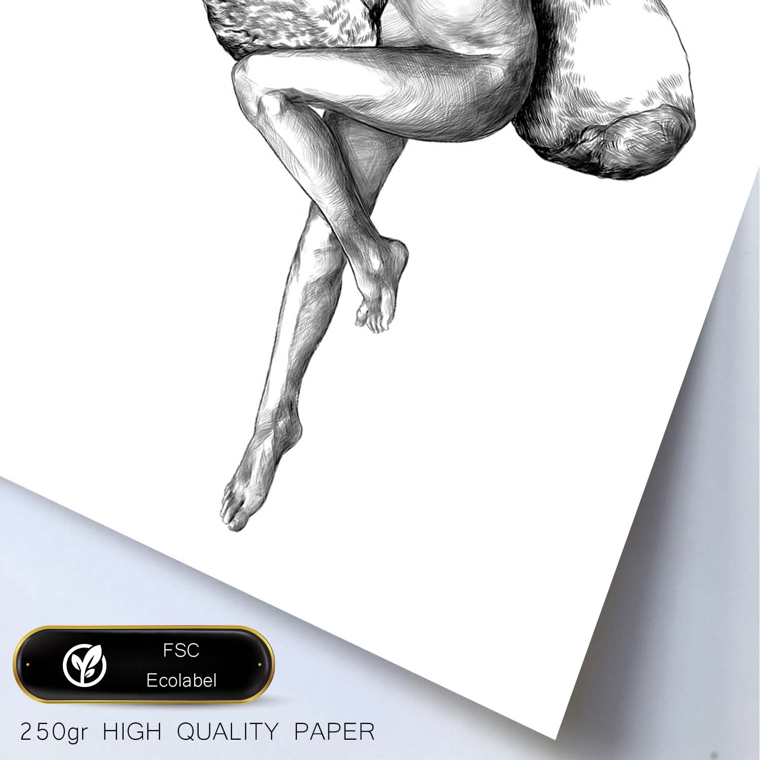 Posters eróticos. Lámina Oso dibujada con imágenes sensuales del cuerpo femenino.-Artwork-Nacnic-Nacnic Estudio SL