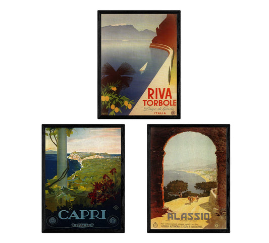 Posters vintage. Posters publicidad del mundo. Tres láminas vintage de Italia.-Artwork-Nacnic-Nacnic Estudio SL