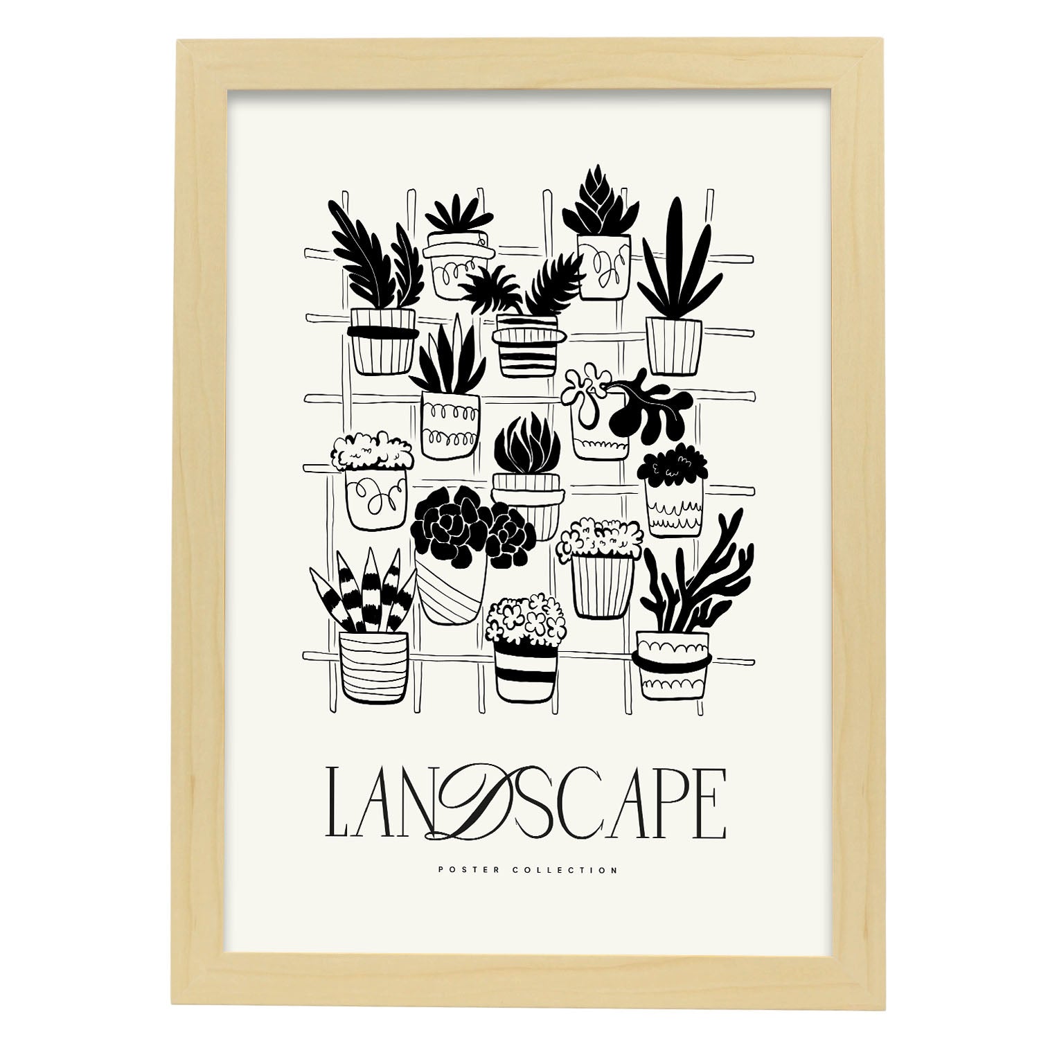 Potted Plants-Artwork-Nacnic-A3-Marco Madera clara-Nacnic Estudio SL