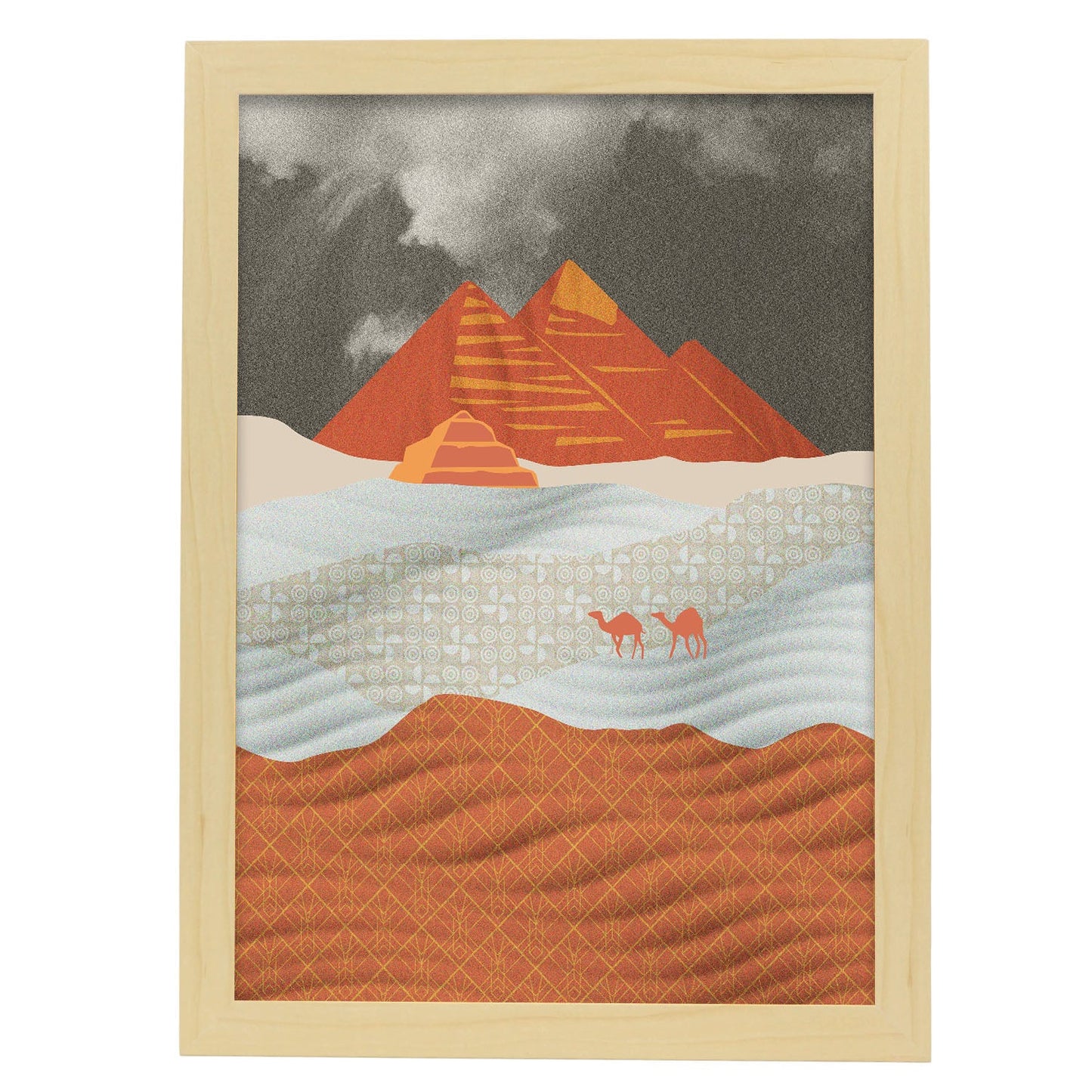Pyramids of Giza-Artwork-Nacnic-A3-Marco Madera clara-Nacnic Estudio SL
