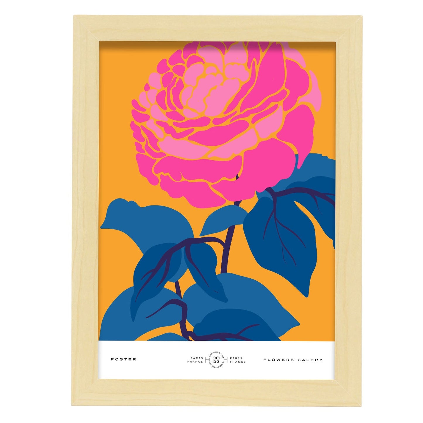 Ranunculus-Artwork-Nacnic-A4-Marco Madera clara-Nacnic Estudio SL