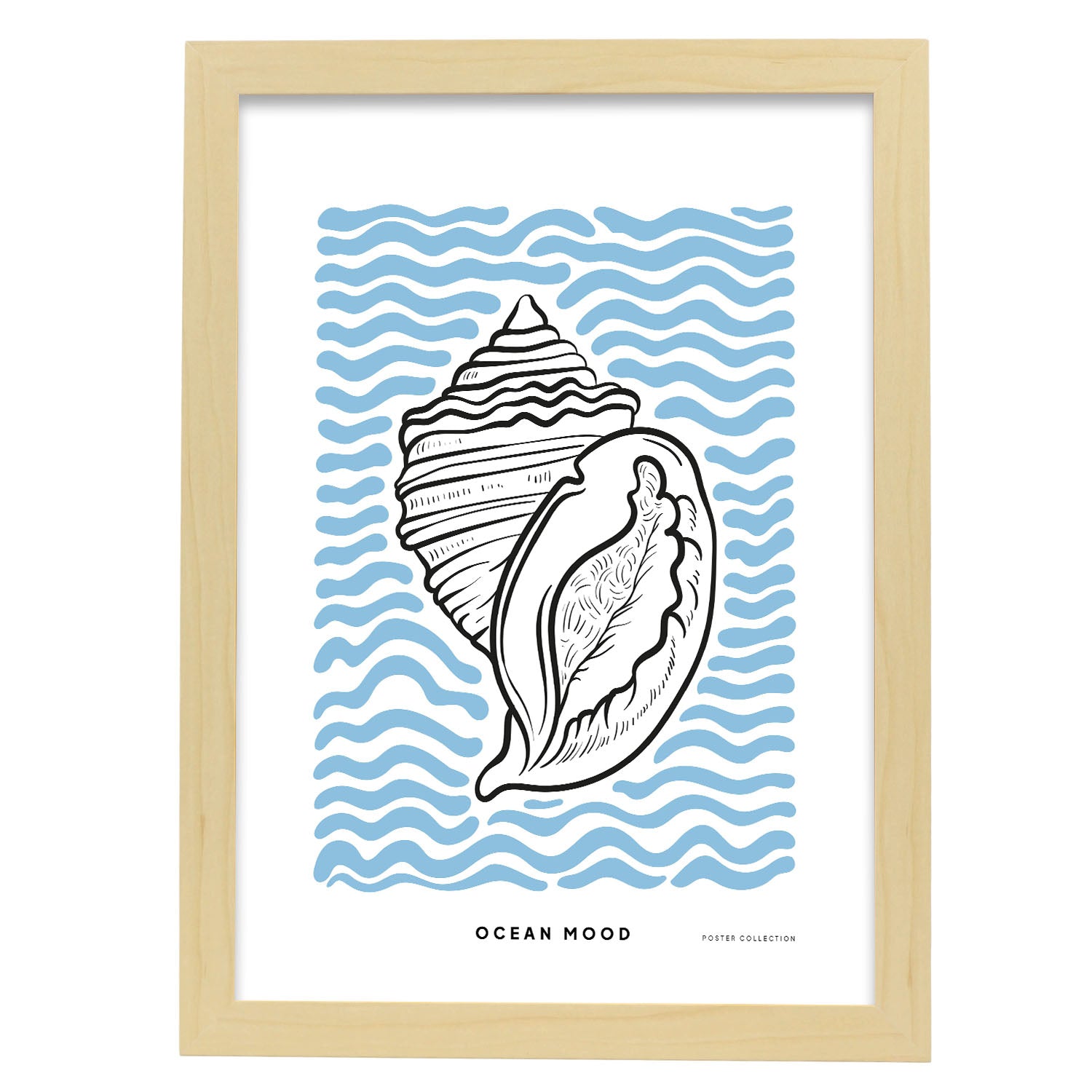 Ribbed Cantharus-Artwork-Nacnic-A3-Marco Madera clara-Nacnic Estudio SL