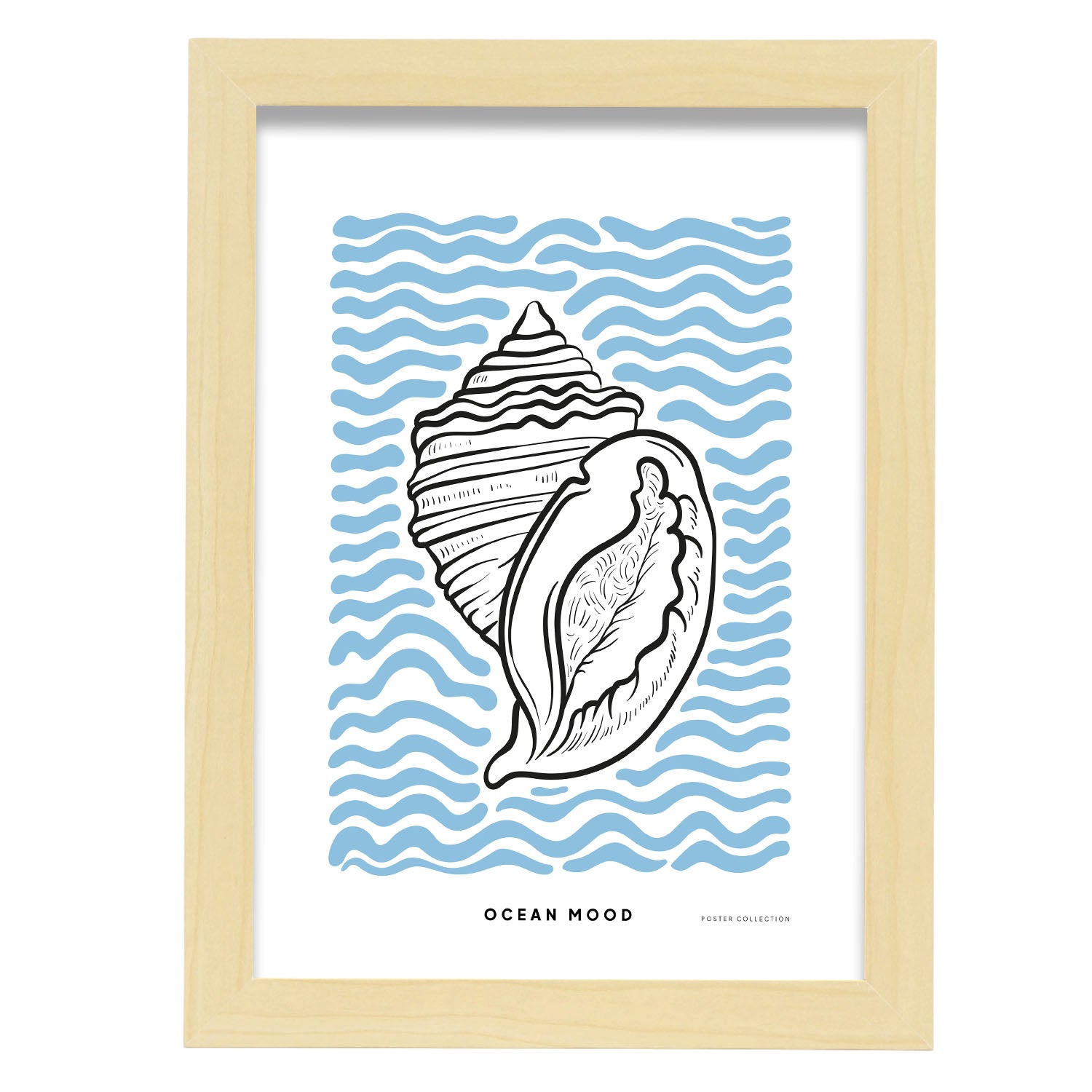 Ribbed Cantharus-Artwork-Nacnic-A4-Marco Madera clara-Nacnic Estudio SL