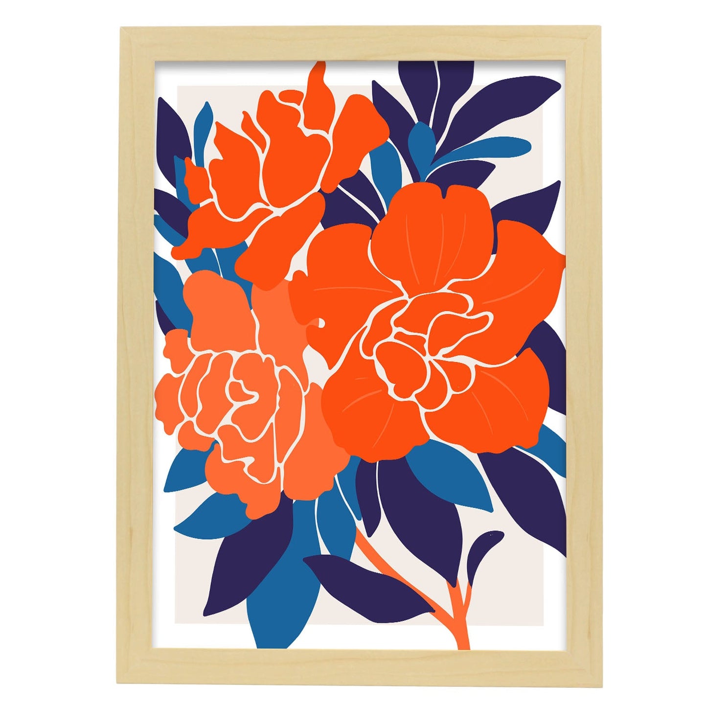 Roses-Artwork-Nacnic-A3-Marco Madera clara-Nacnic Estudio SL