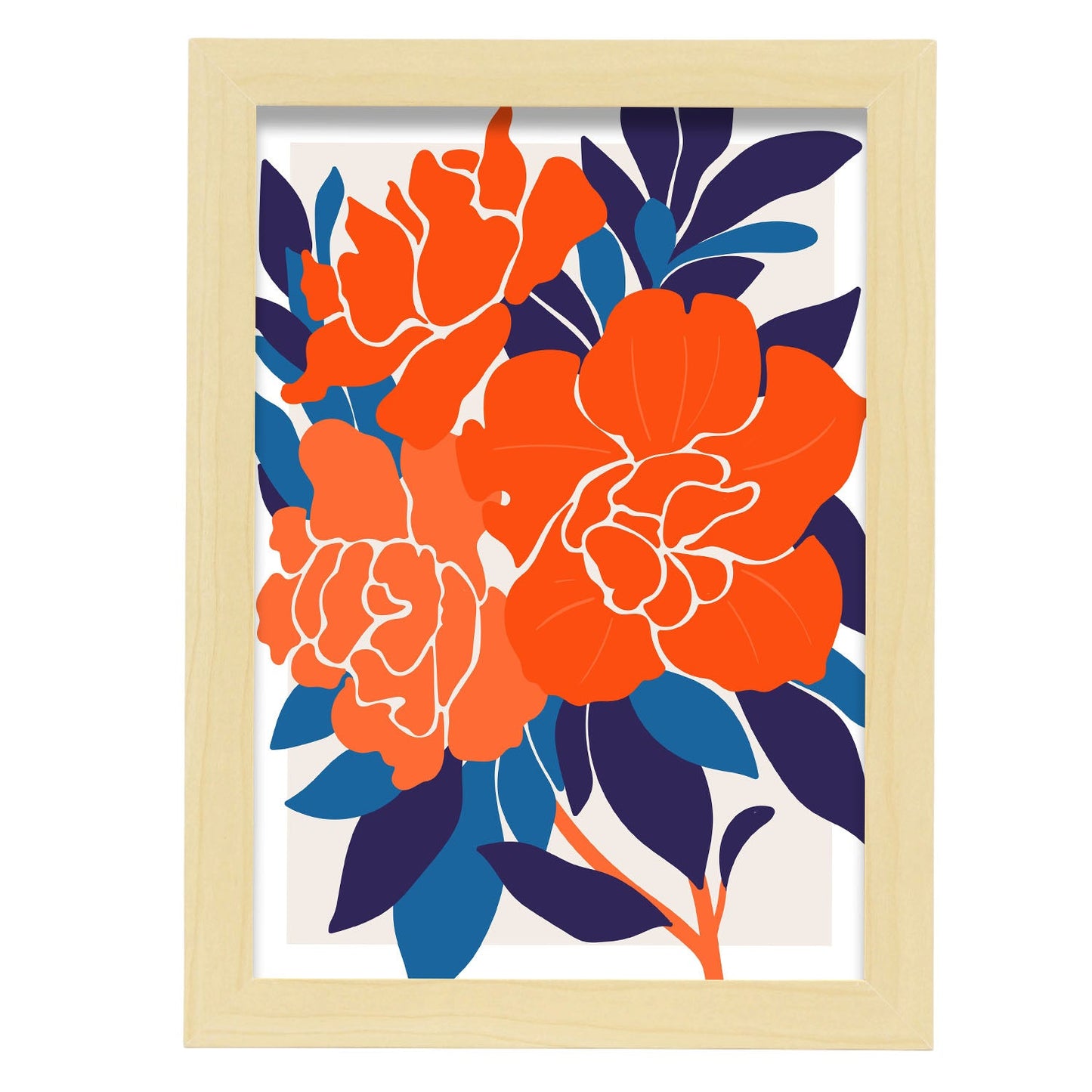 Roses-Artwork-Nacnic-A4-Marco Madera clara-Nacnic Estudio SL
