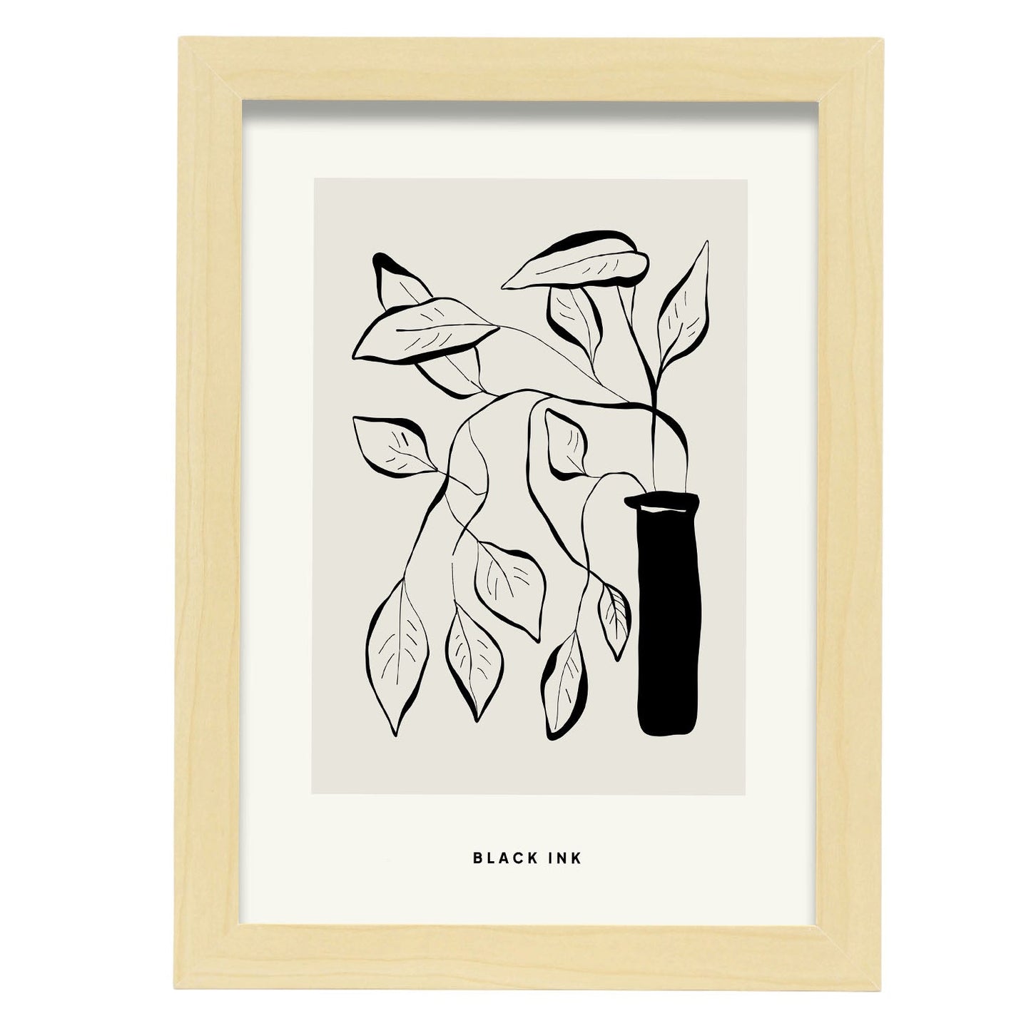 Rubber Plant-Artwork-Nacnic-A4-Marco Madera clara-Nacnic Estudio SL