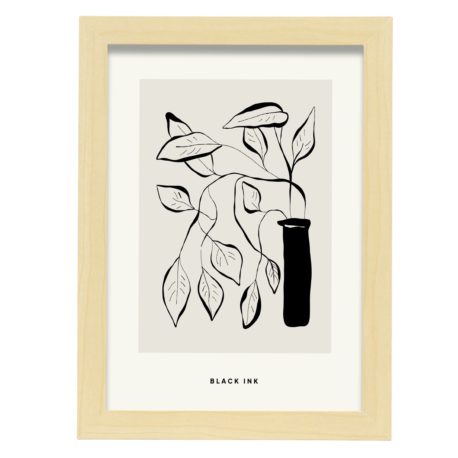 Rubber Plant-Artwork-Nacnic-A4-Marco Madera clara-Nacnic Estudio SL