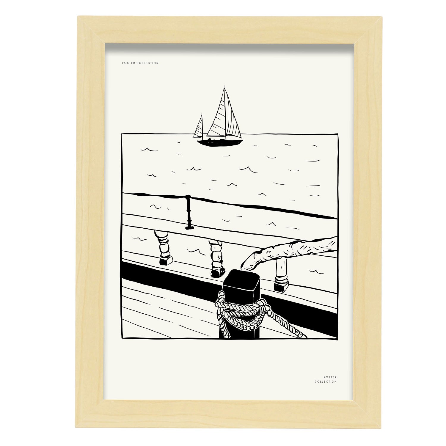 Sailboat-Artwork-Nacnic-A4-Marco Madera clara-Nacnic Estudio SL