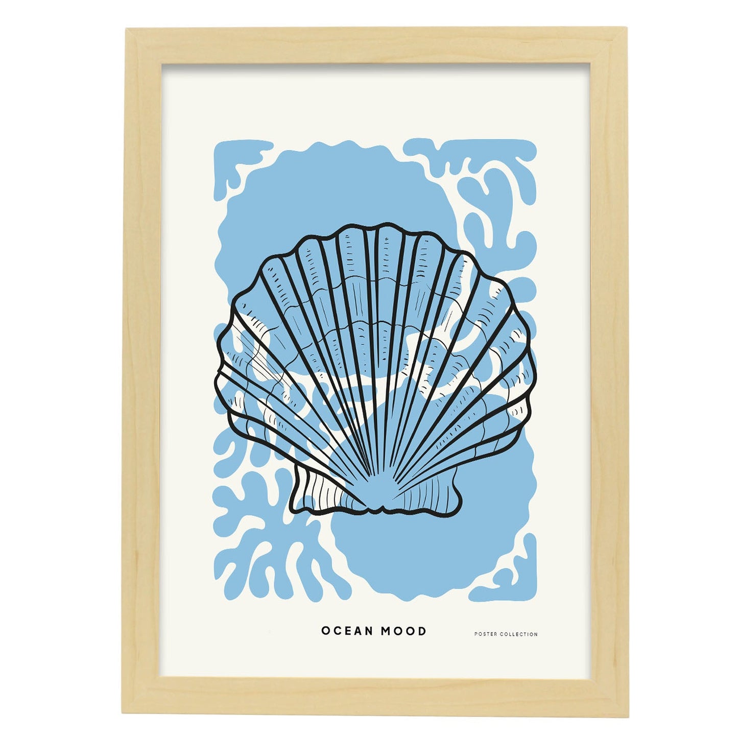 Scallop Shell-Artwork-Nacnic-A3-Marco Madera clara-Nacnic Estudio SL