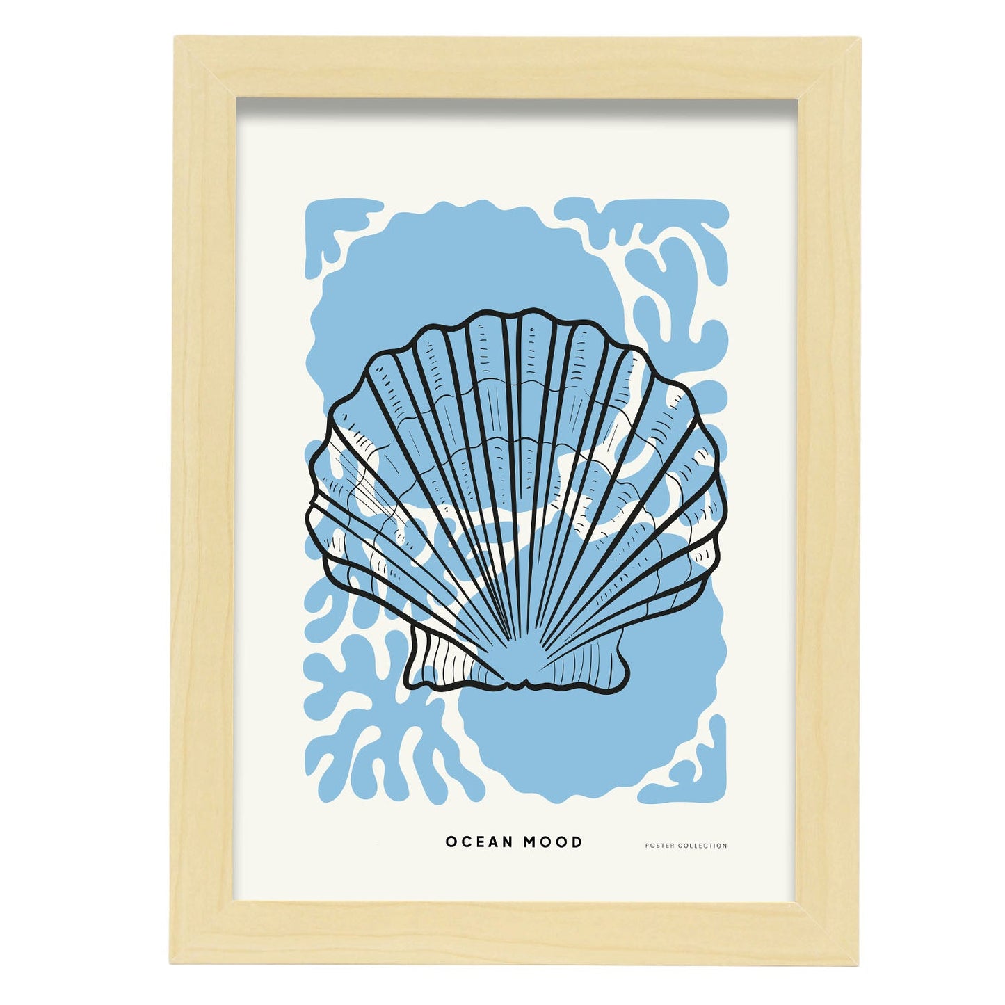 Scallop Shell-Artwork-Nacnic-A4-Marco Madera clara-Nacnic Estudio SL