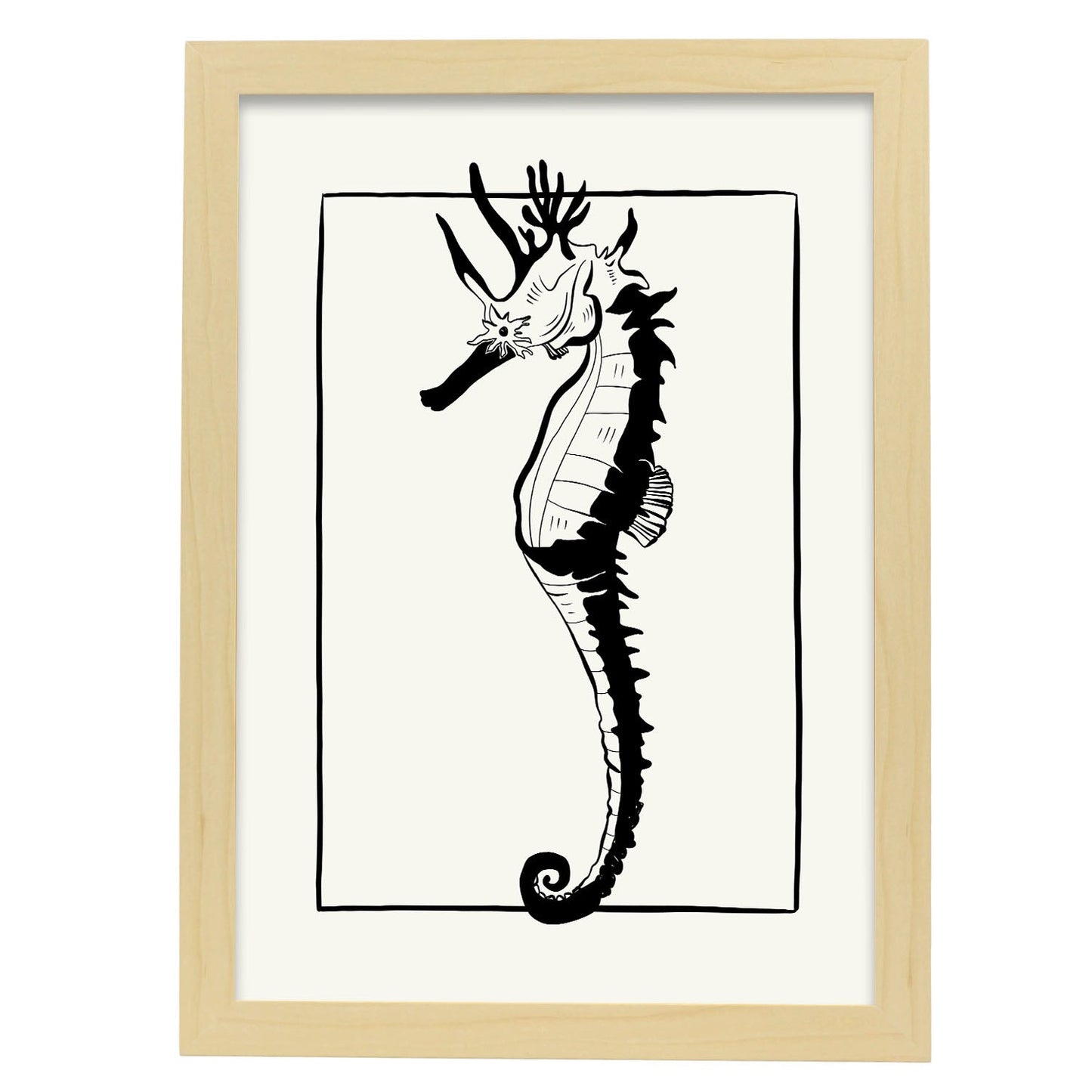 Sea Horse-Artwork-Nacnic-A3-Marco Madera clara-Nacnic Estudio SL