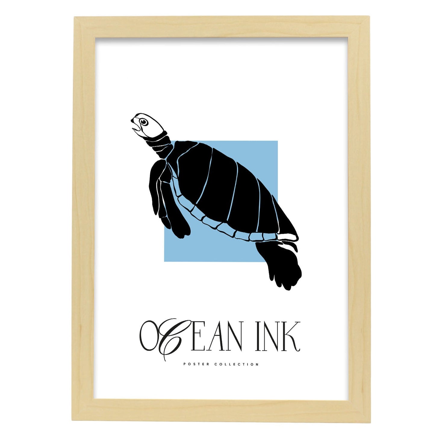 Sea Turtlee-Artwork-Nacnic-A3-Marco Madera clara-Nacnic Estudio SL
