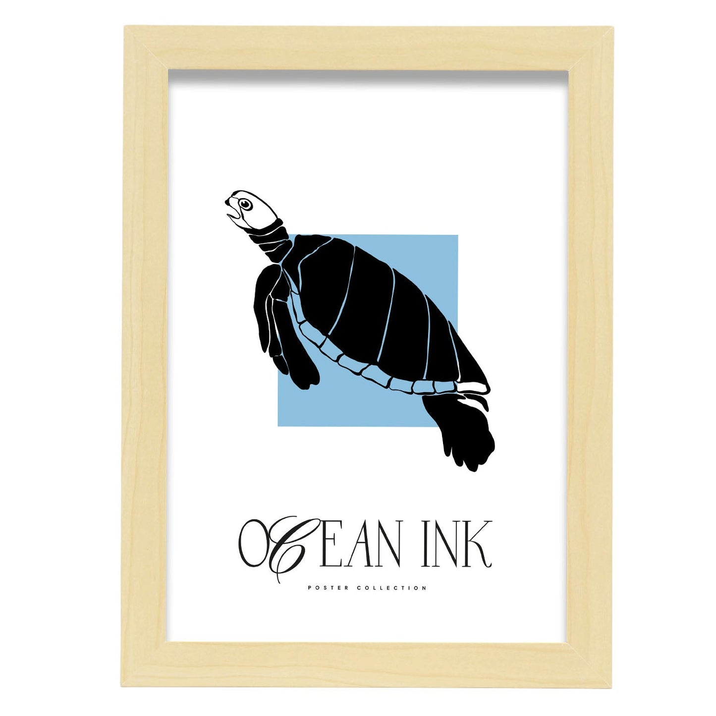 Sea Turtlee-Artwork-Nacnic-A4-Marco Madera clara-Nacnic Estudio SL