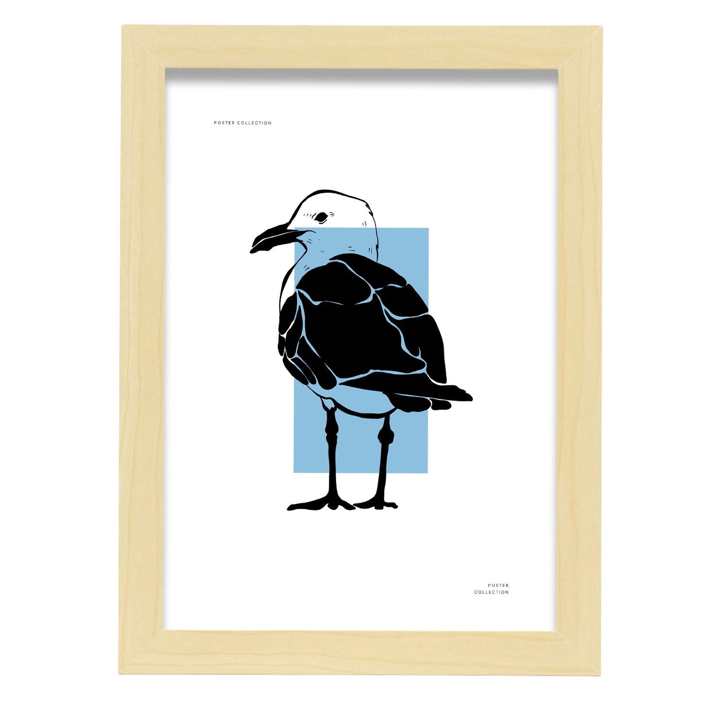 Seagul-Artwork-Nacnic-A4-Marco Madera clara-Nacnic Estudio SL