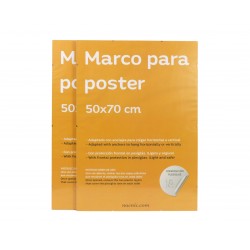 Set 2 Marcos Transparentes de Clip Soportes Transparentes para Fotos, Posters, Diplomas, Dibujos o láminas. Tamaño 50x70cm. Marcos Clip Transparentes con plexiglas y Anclajes para Colgar.-Nacnic-Nacnic Estudio SL