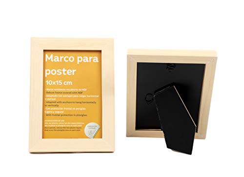 Set de 10 Marcos de madera para fotos, posters, láminas, diplomas. Tamaño(10x15 cm).Robustos de MDF y frontal de plexiglas.Marcos blancos para colgar de alta calidad.-Nacnic-Nacnic Estudio SL