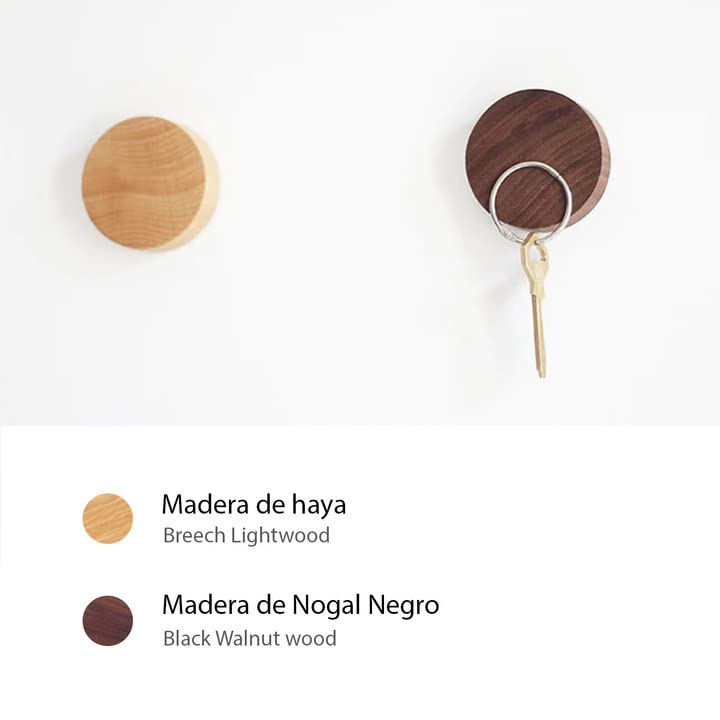 Set de 2 Colgadores Magnéticos de Pared en Madera Oscura