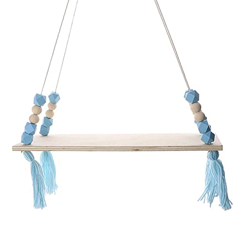 Set de 2 Estanterías Colgantes con Adornos Azules | Estantes y Soportes Decorativos para Hogar y Oficina | Decoración de Interior y Exterior en Colores Pastel-Nacnic-Nacnic Estudio SL