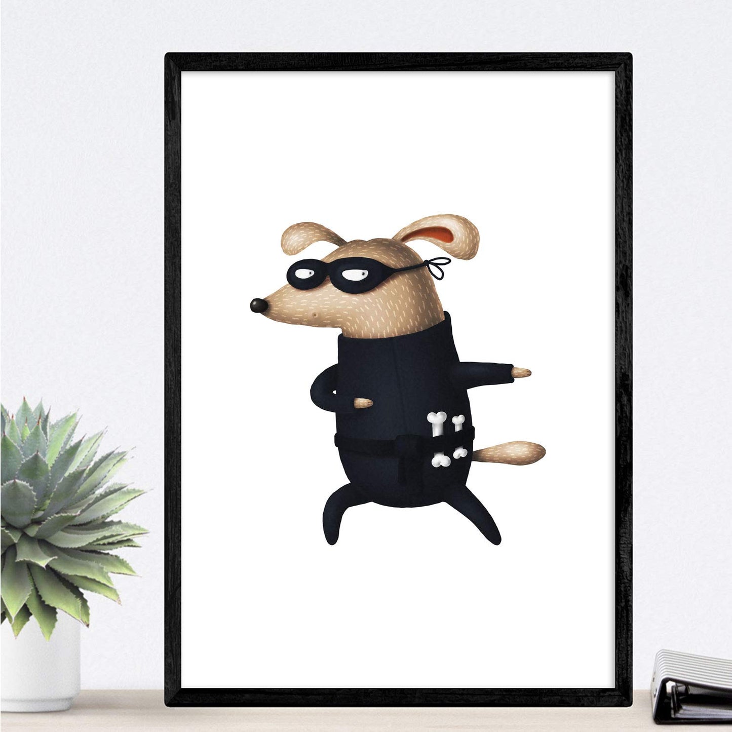Set de 2 láminas de animales superman y ladron ,en .-Artwork-Nacnic-Nacnic Estudio SL