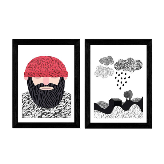 Set de 2 láminas de Marinero ,en , Poster papel 250 gr alta calidad.-Artwork-Nacnic-Nacnic Estudio SL